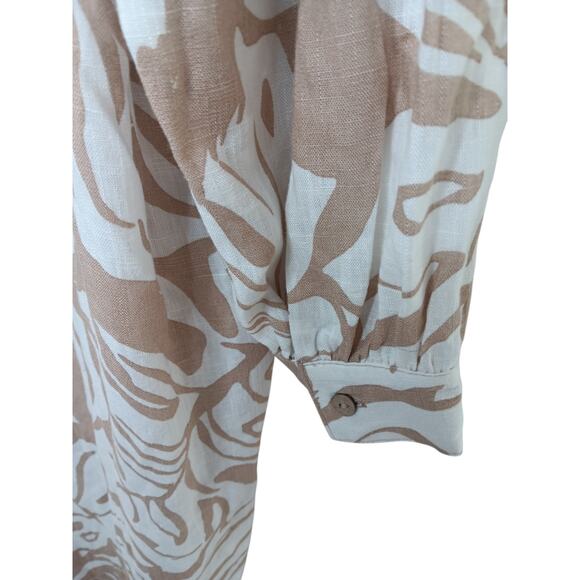 New without Tags Easel Khaki Printed Button Down Shirt Dress SZ S - Picture 9 of 13